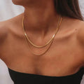 18K Gold-Plated Double-Layered Necklace - DaisyDrop 