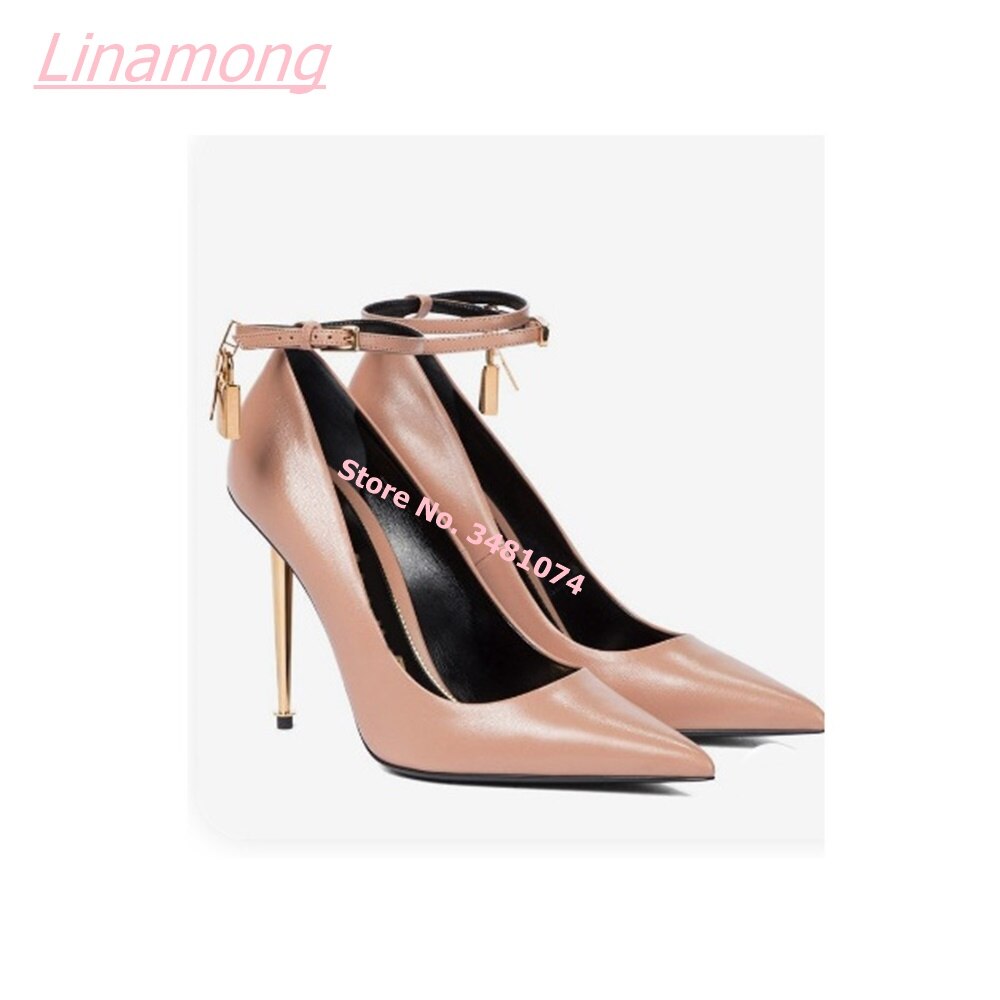 Women Pumps Metal Thin High Heel Luxury Shallow Pointed Toe