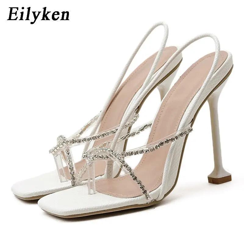 Women Elegant Pvc Rhinestone Crystal Sandals eprolo