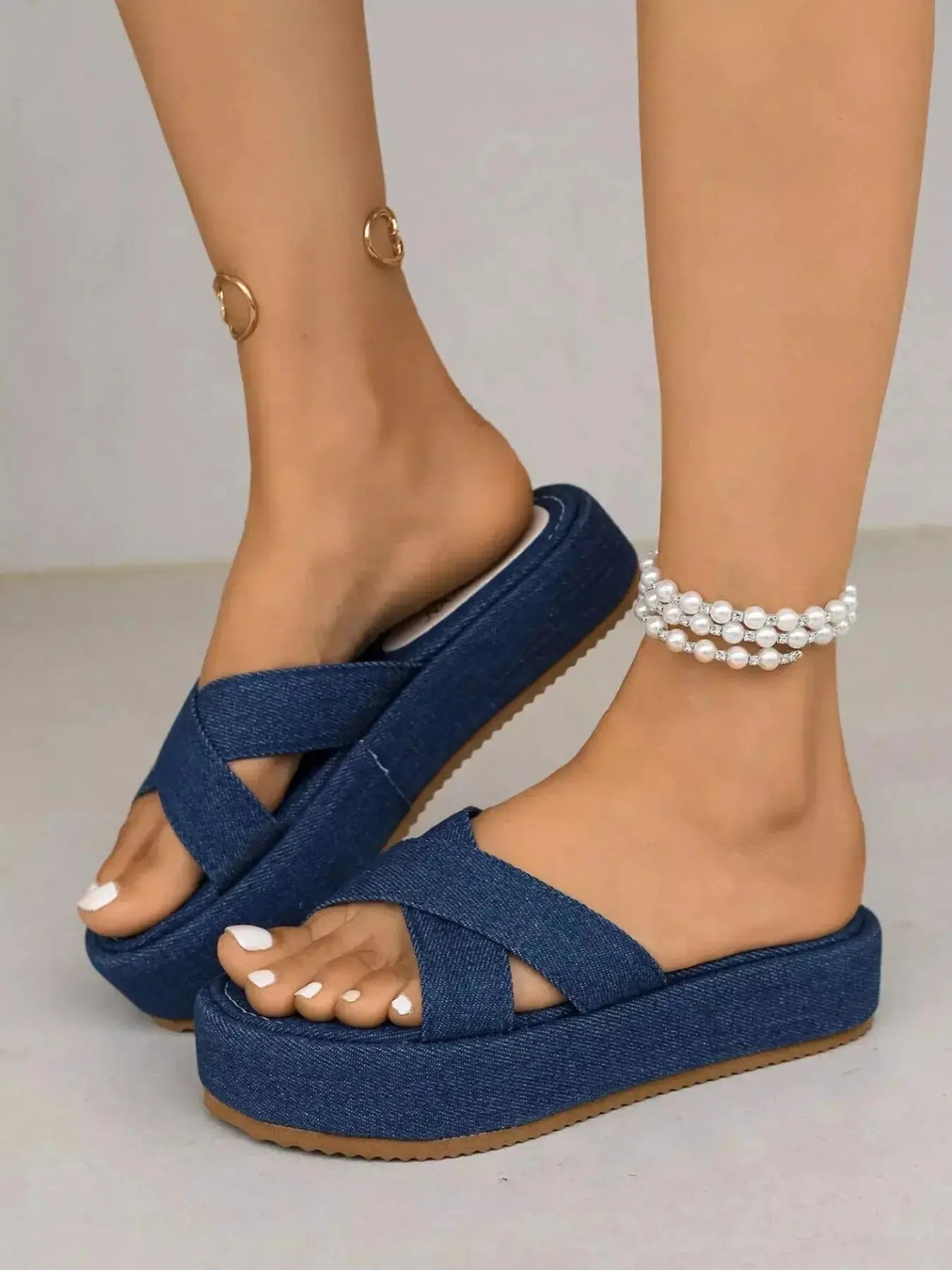 Open Toe Platform Sandals - DaisyDrop 