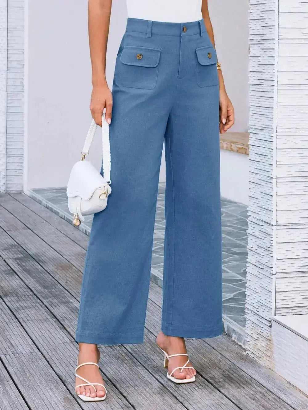 High Waist Wide Leg Pants - DaisyDrop 