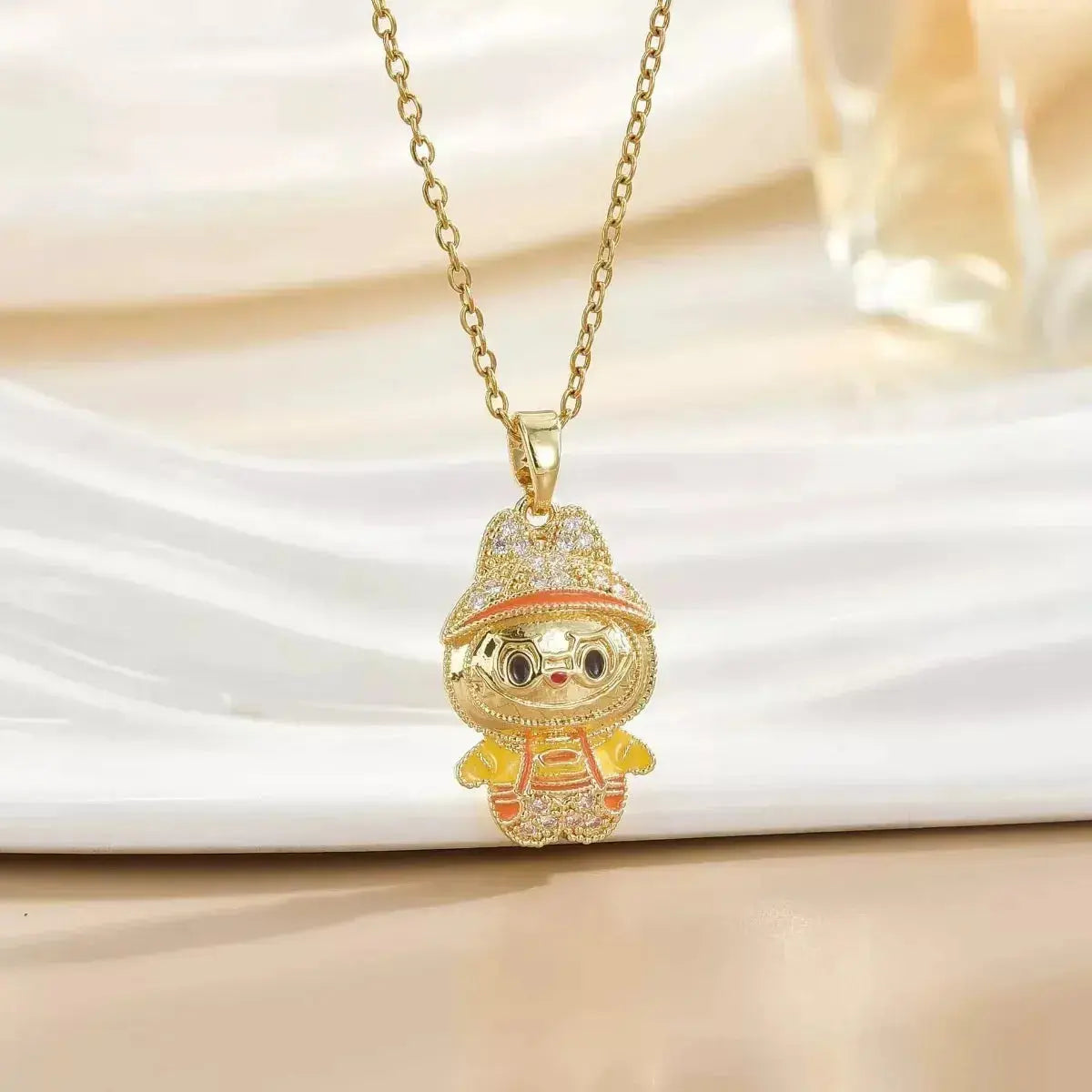 18K Gold-Plated Cartoon Character Pendant Necklace - DaisyDrop 