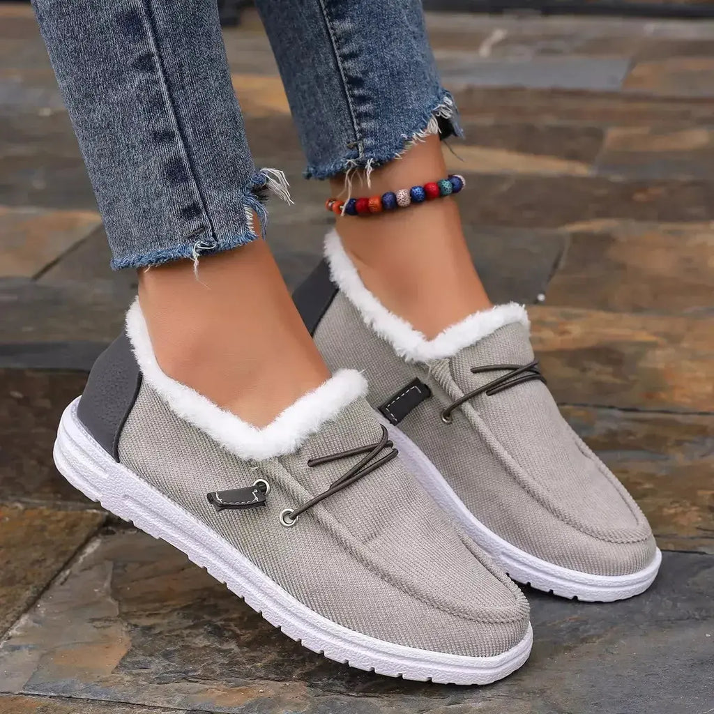 Faux Fur Lined Slip-Ons - DaisyDrop 