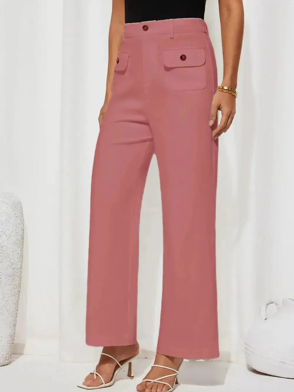 High Waist Wide Leg Pants - DaisyDrop 