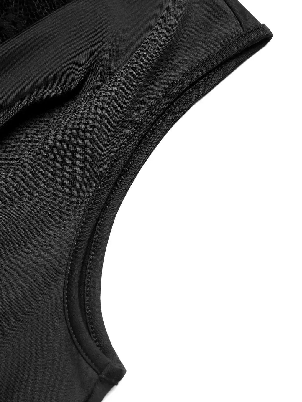 Lace Panel Cowl Neck Sleeveless Bodysuit - DaisyDrop 