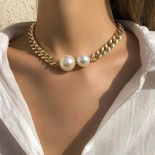 18K Gold-Plated Pearl Necklace - DaisyDrop 