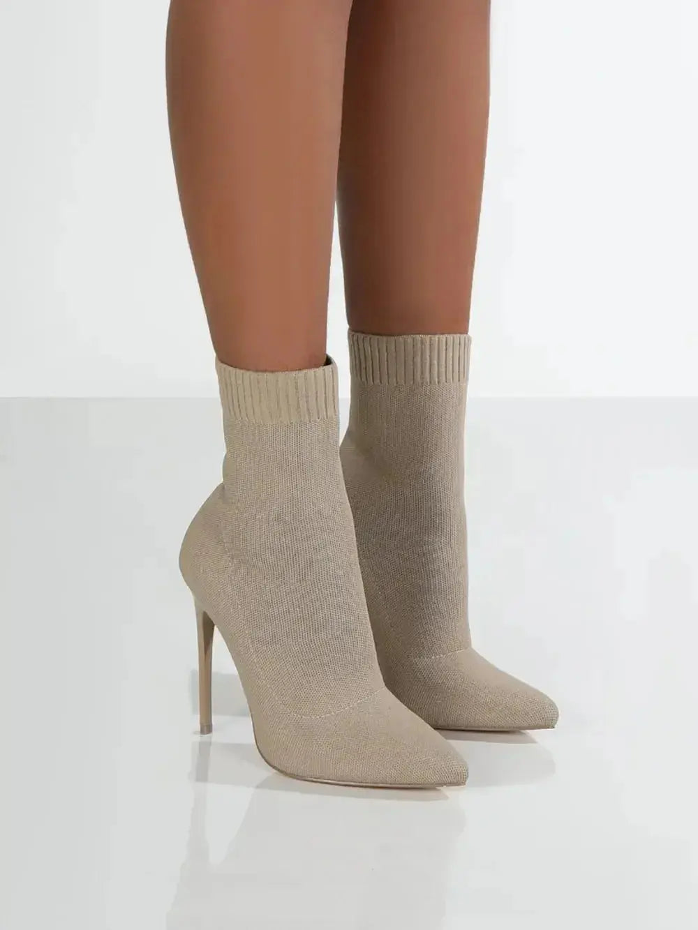 Mesh Point Toe Stiletto Boots - DaisyDrop 