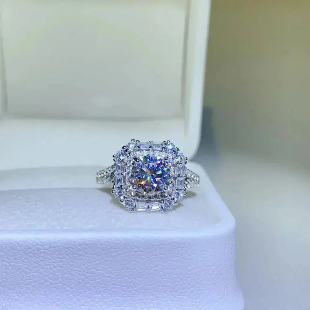 1 Carat Moissanite 925 Sterling Silver Ring - DaisyDrop 