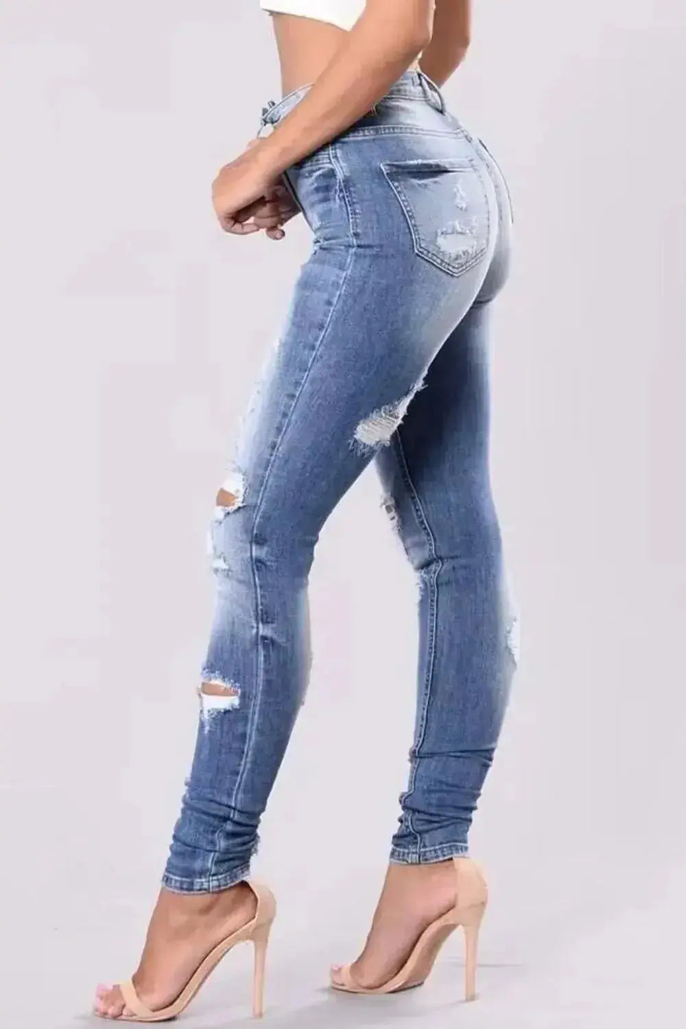 Full Size Distressed Skinny Jeans Plus Size - DaisyDrop 
