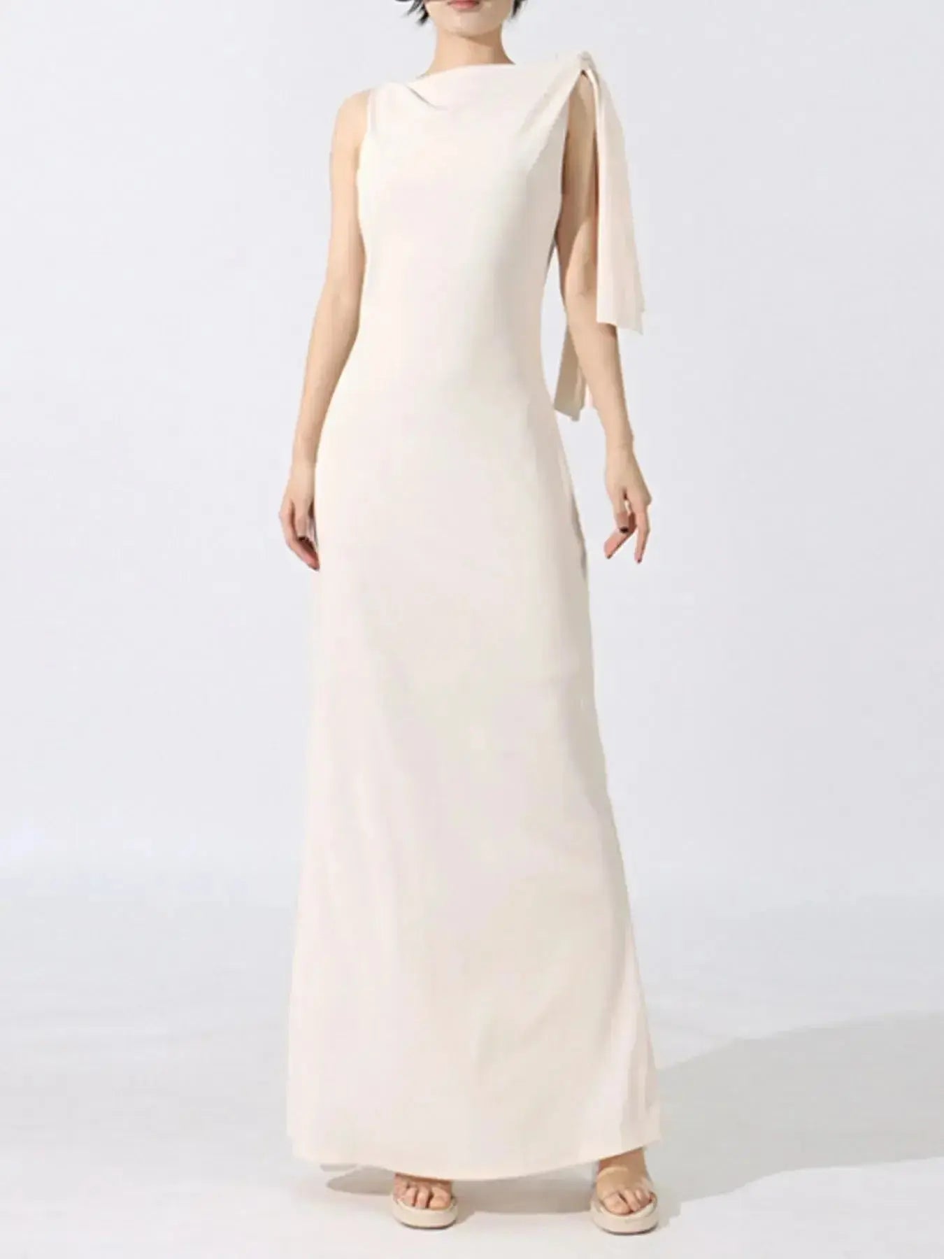 Tie Shoulder Sleeveless Maxi Dress - DaisyDrop 