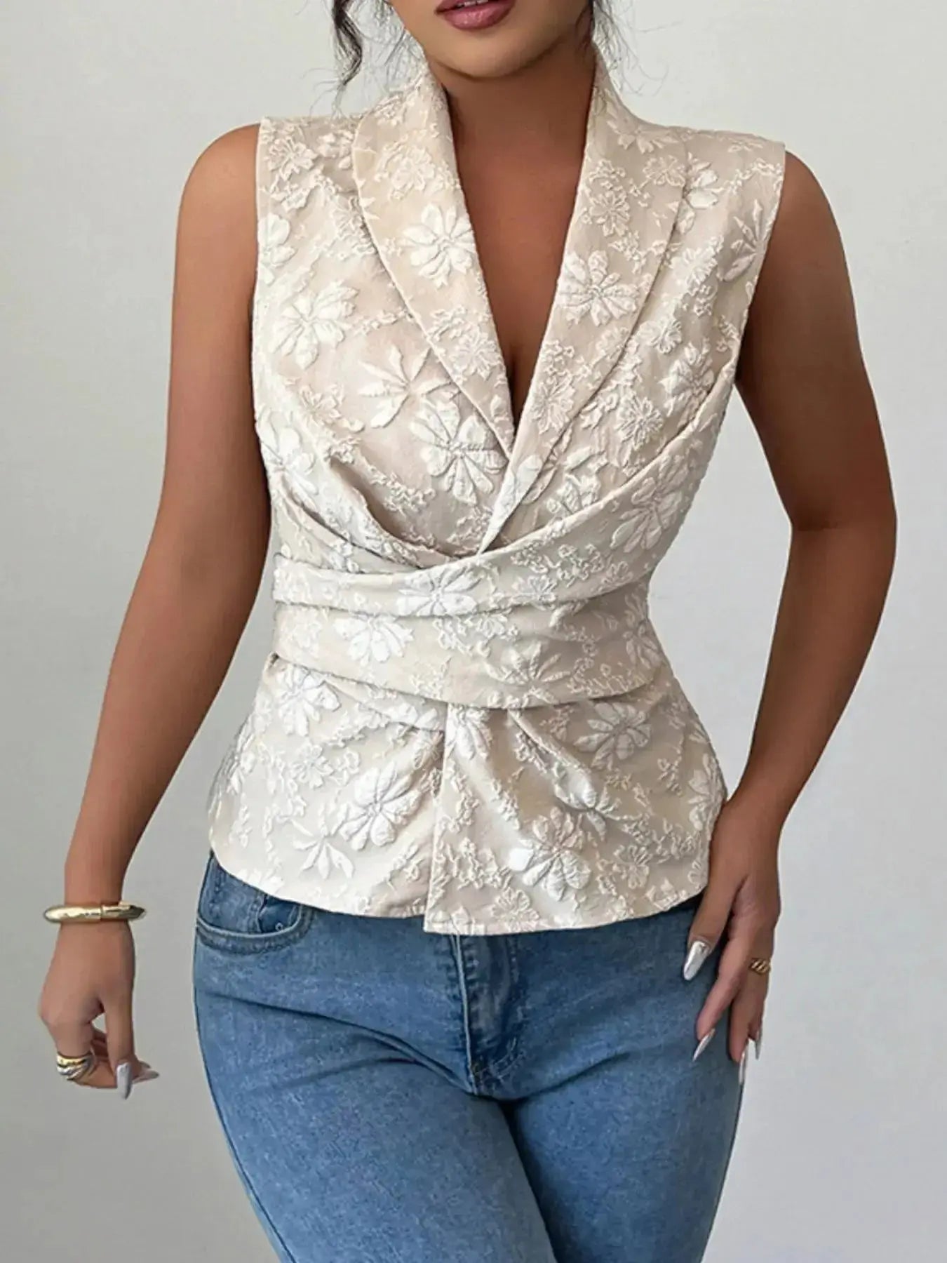 Tie Waist Wrap Tank Top - DaisyDrop 