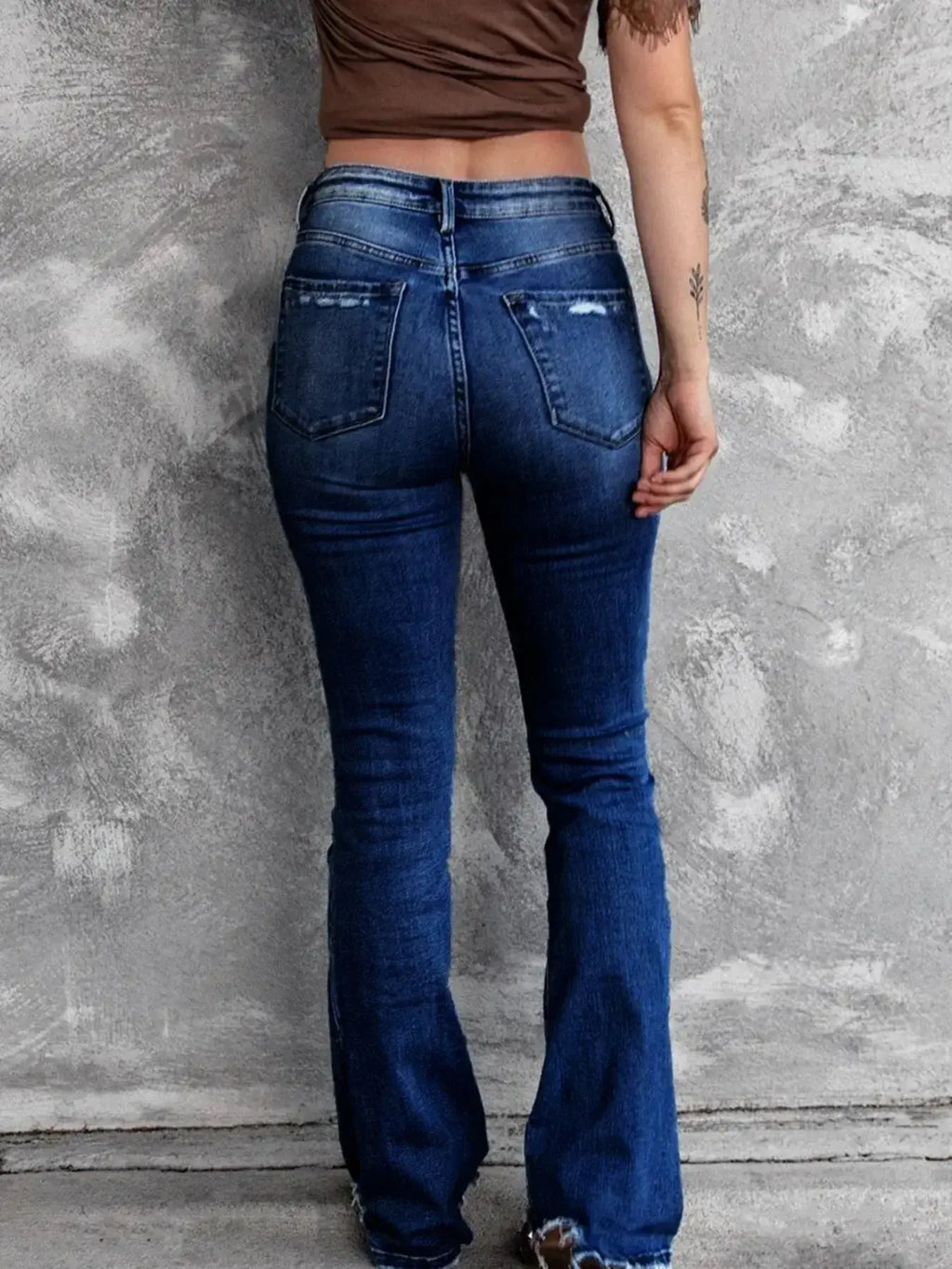 Distressed Flare Jeans - DaisyDrop 