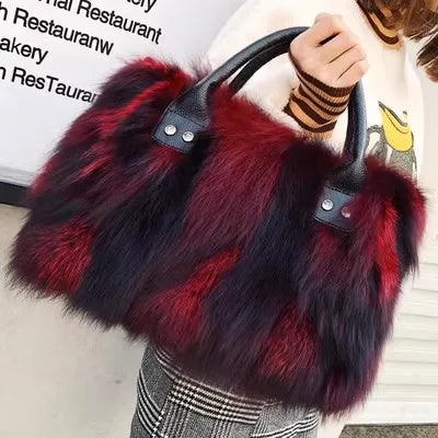 Luxury Real Fox Fur Women Handbags