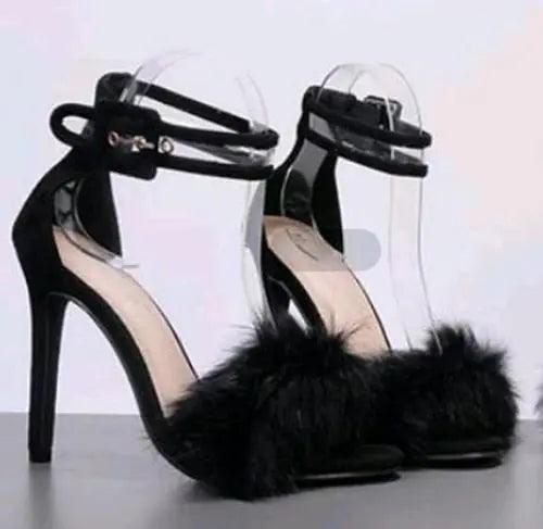 Women Pumps Snake Black High Thin Heels Ankle Strap Platform eprolo