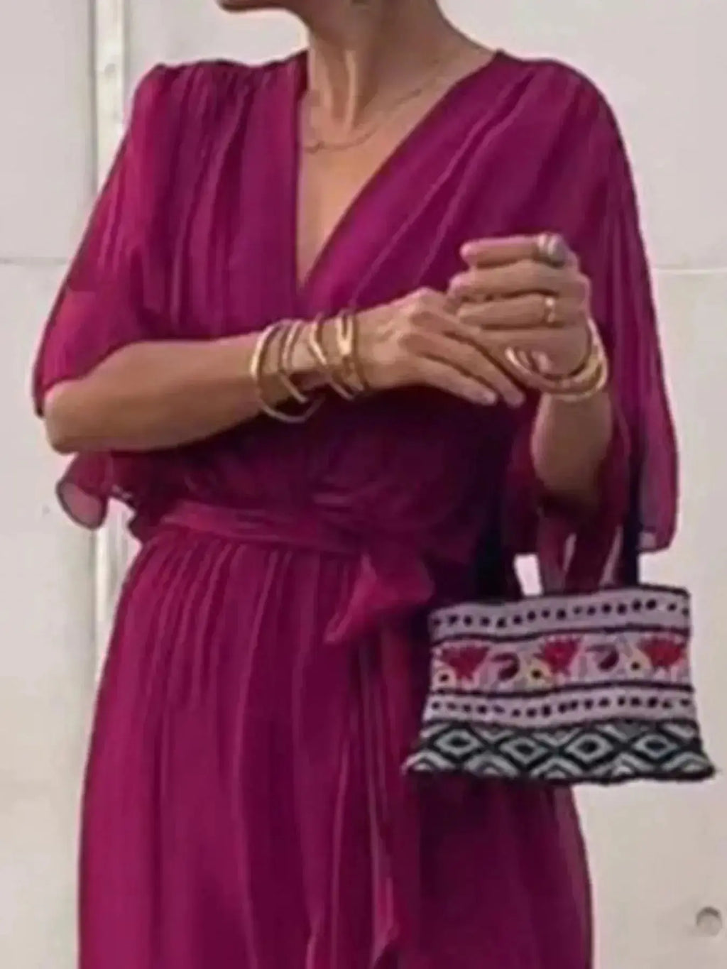 Full Size Flowy Tie Front Midi Dress with Flutter Sleeves Plus Size - DaisyDrop 