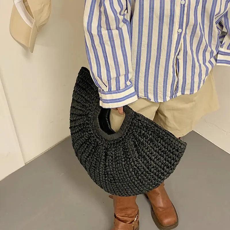 Woven bag for women large capacity grass woven bag summer niche vacation beach handbag eprolo