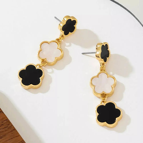 18K Gold-Plated Clover Drop Earrings - DaisyDrop 