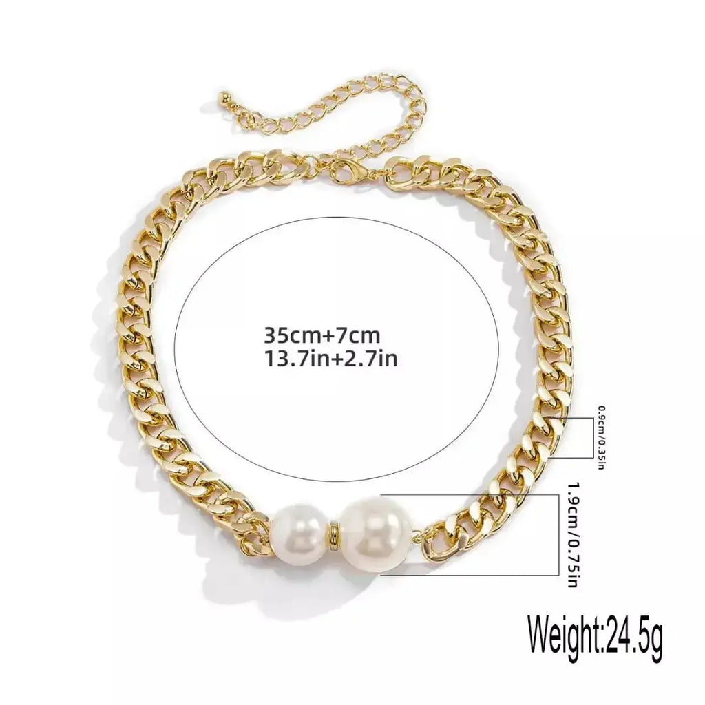 18K Gold-Plated Pearl Necklace - DaisyDrop 