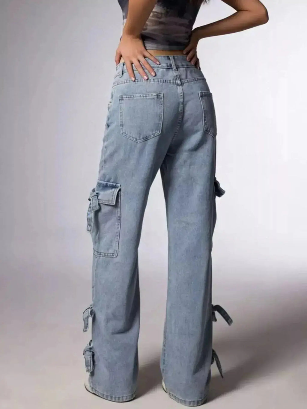 Bow Wide Leg Jeans - DaisyDrop 