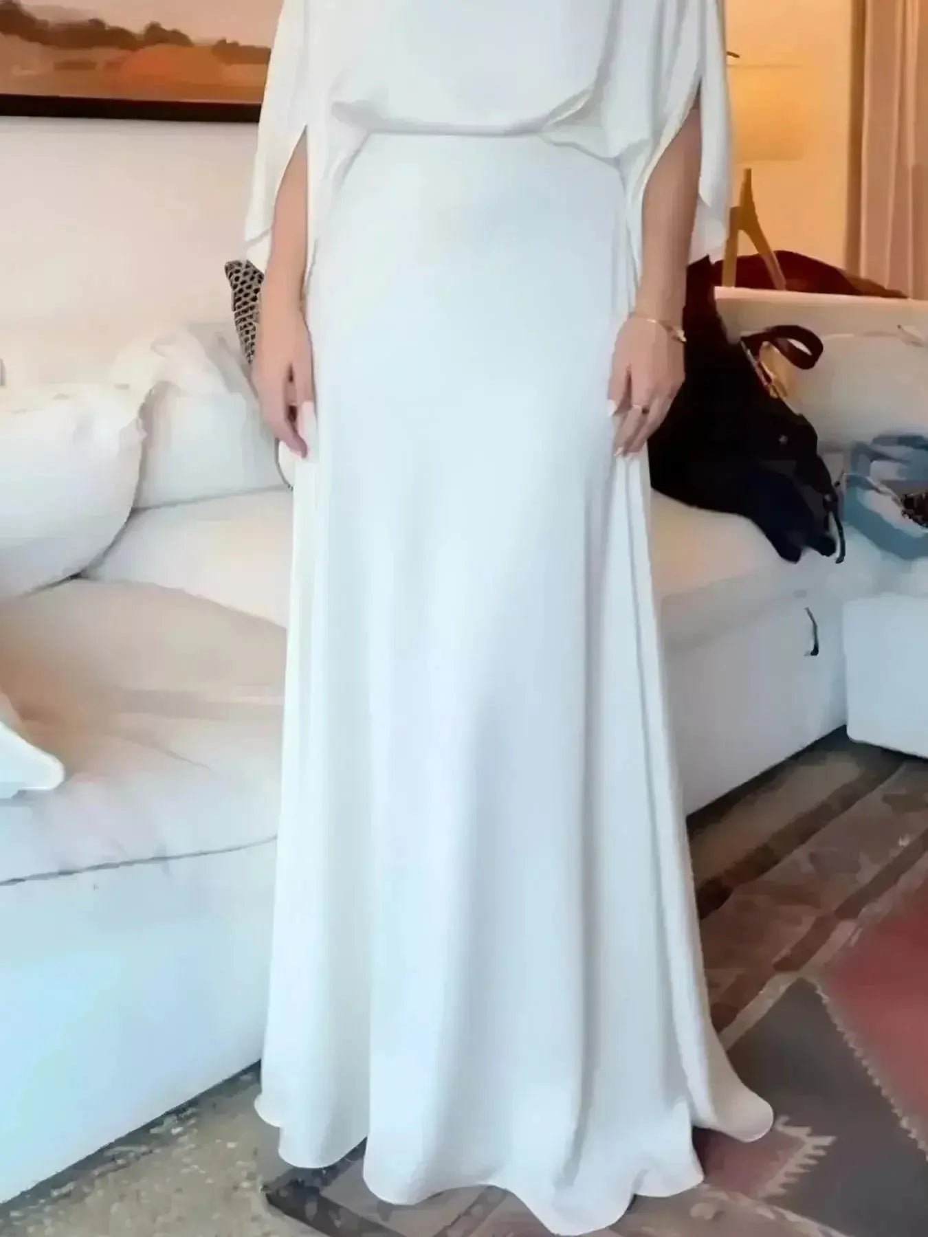 Full Size Elegant Batwing Sleeve Maxi Dress Plus Size - DaisyDrop 