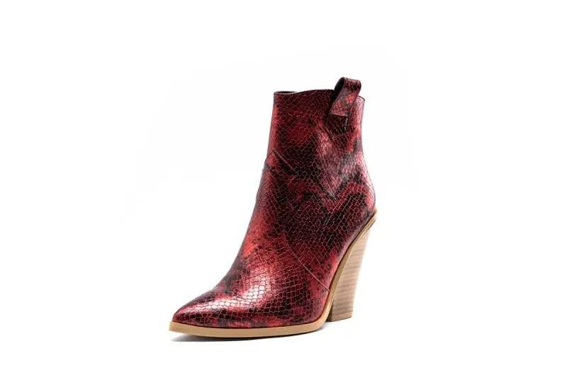 MStacchi Gold Snake Print Ankle Boots eprolo