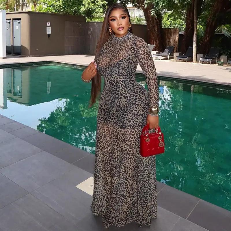 High Neck Long Sleeve Thin Dress Versatile eprolo