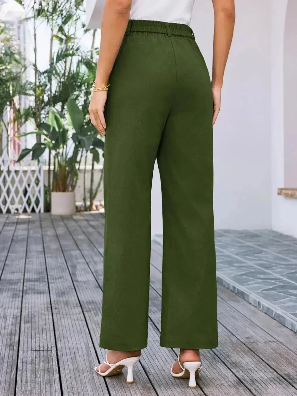 High Waist Wide Leg Pants - DaisyDrop 