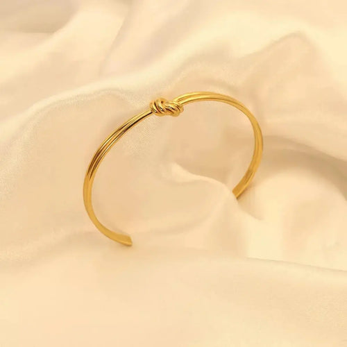18K Gold-Plated Knot Open Bracelet - DaisyDrop 
