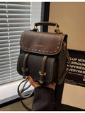 Vintage Style Leather Backpack Bag - DaisyDrop 