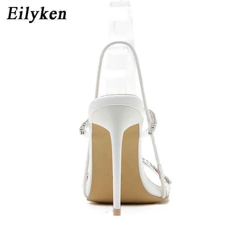 New Back Strap Sandals Crystal Rhinestone Stiletto High Heels eprolo