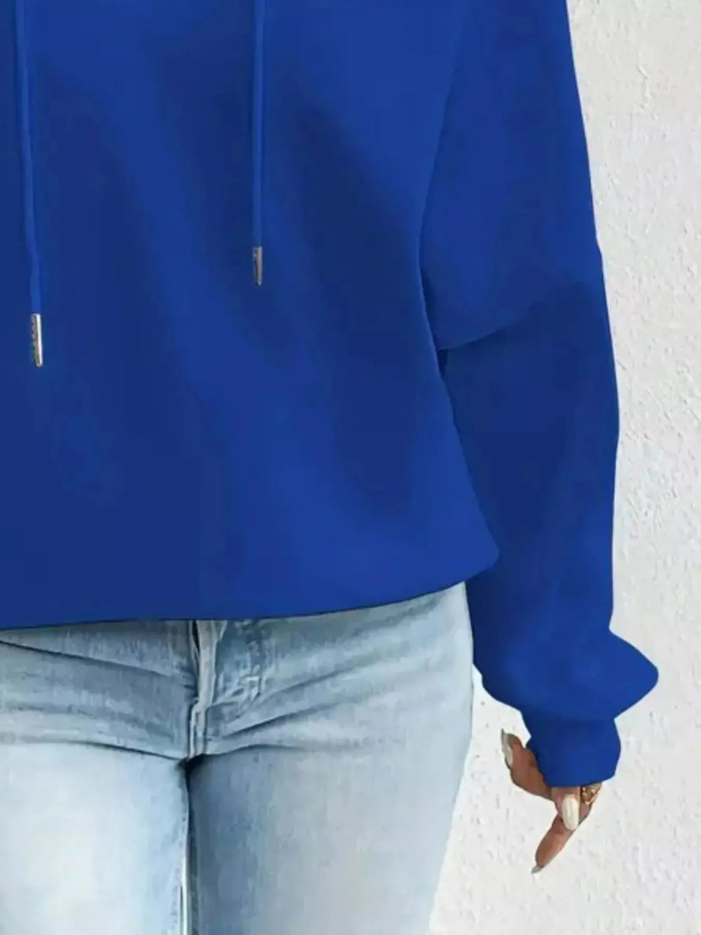 Full Size Off-Shoulder Drawstring Long Sleeve Top Plus Size - DaisyDrop 