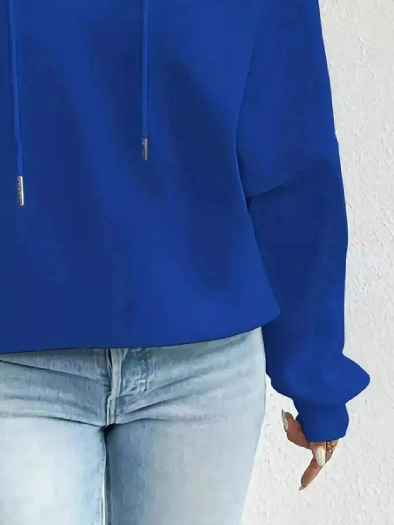 Full Size Off-Shoulder Drawstring Long Sleeve Top Plus Size - DaisyDrop 