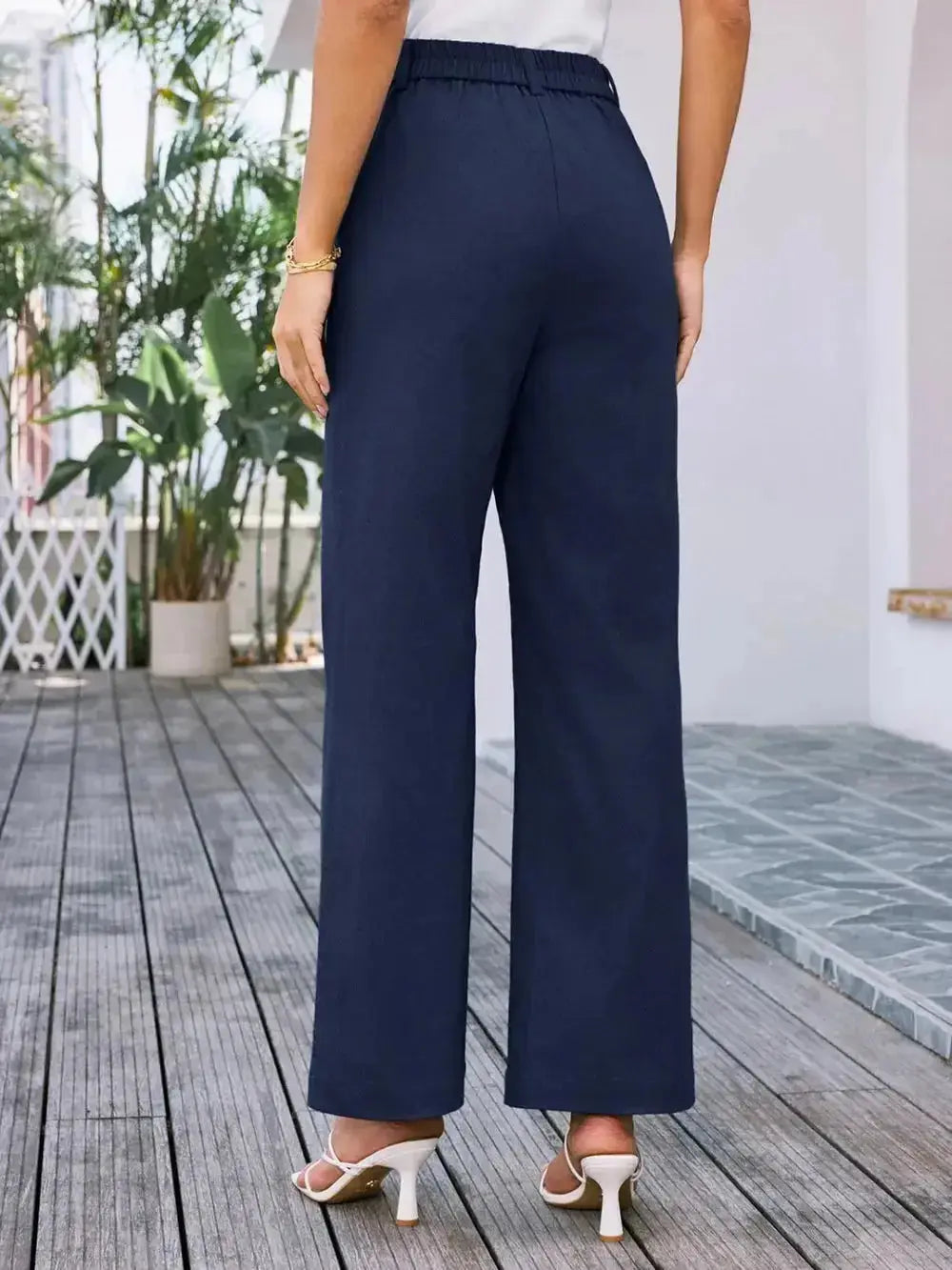 High Waist Wide Leg Pants - DaisyDrop 