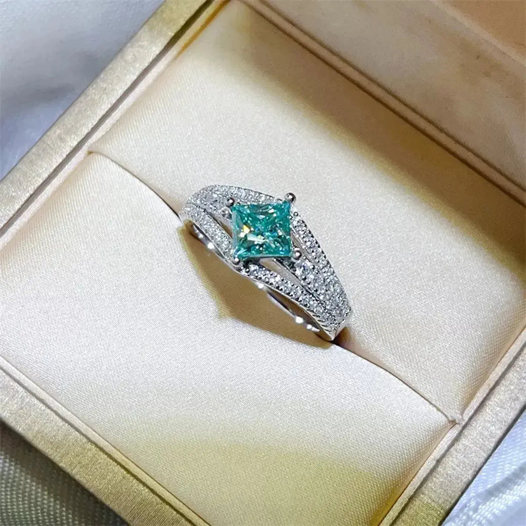 1 Carat Moissanite 925 Sterling Silver Ring - DaisyDrop 
