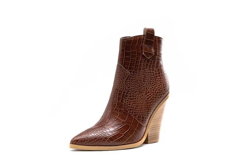 MStacchi Gold Snake Print Ankle Boots eprolo