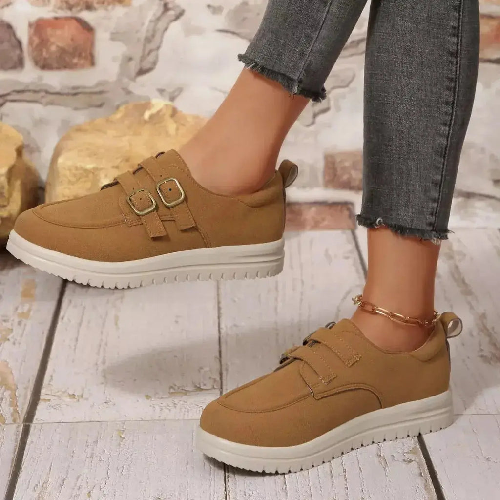 Buckle Accent Casual Loafers - DaisyDrop 