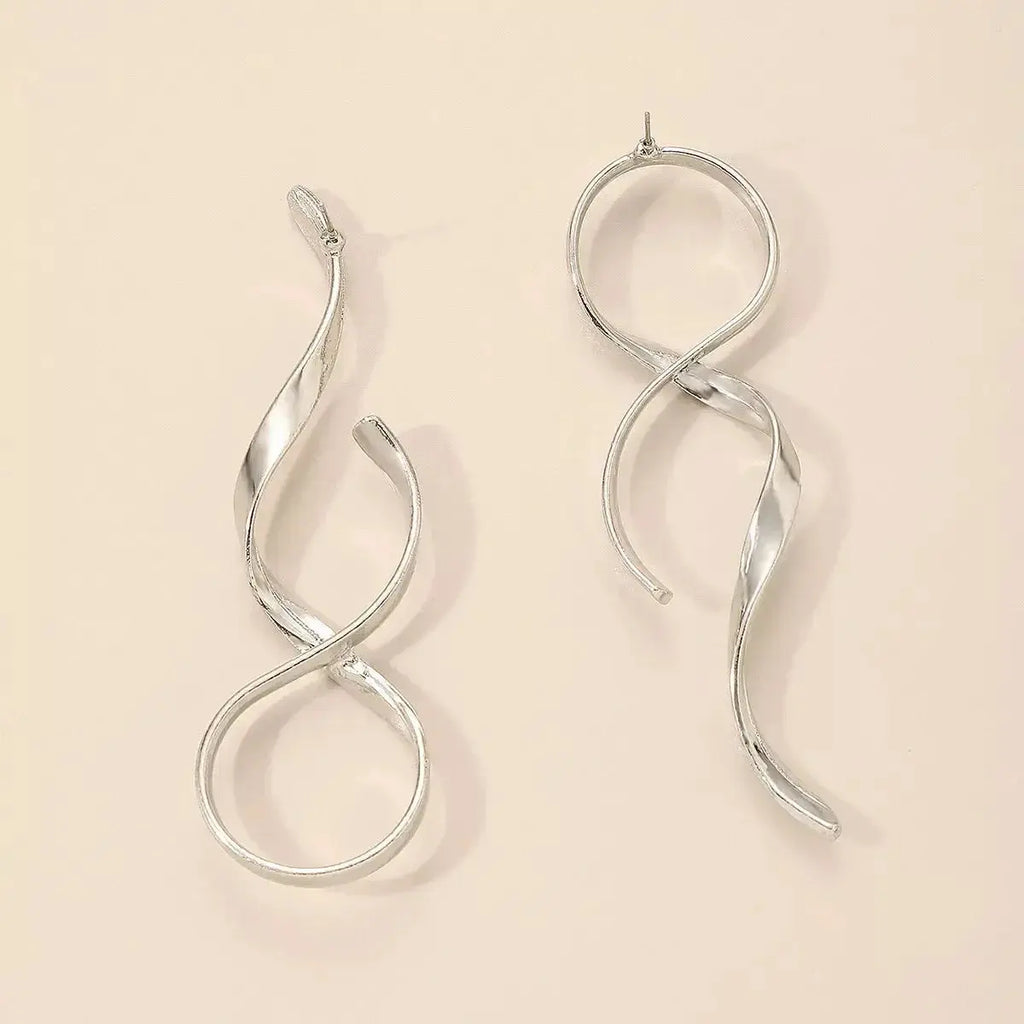 Alloy Spiral Drop Earrings - DaisyDrop 