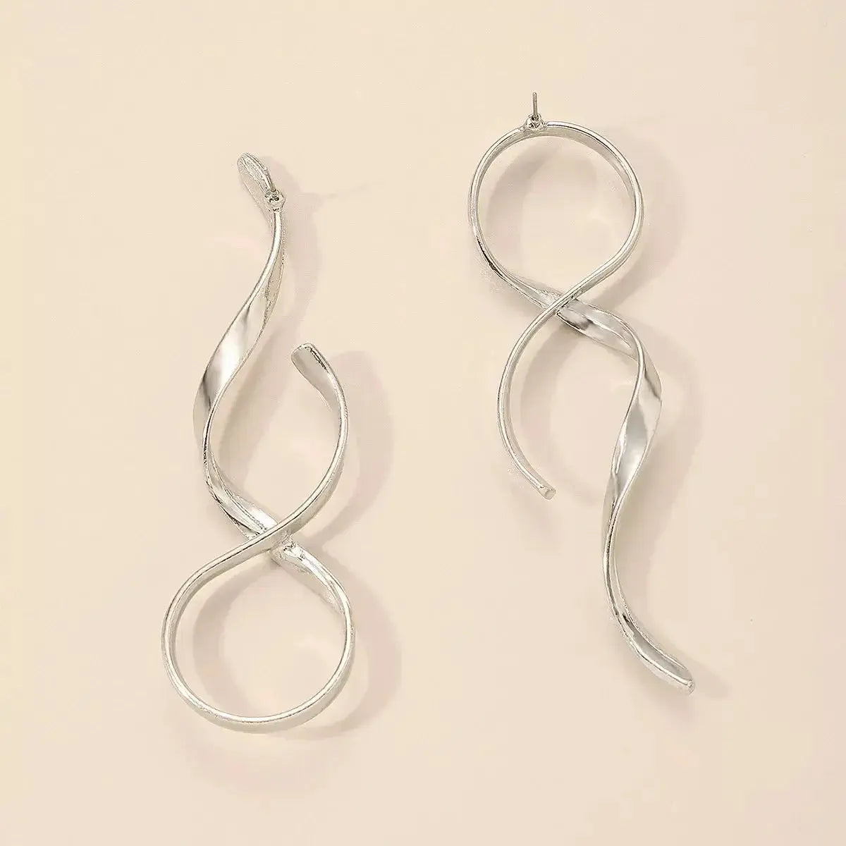 Alloy Spiral Drop Earrings - DaisyDrop 