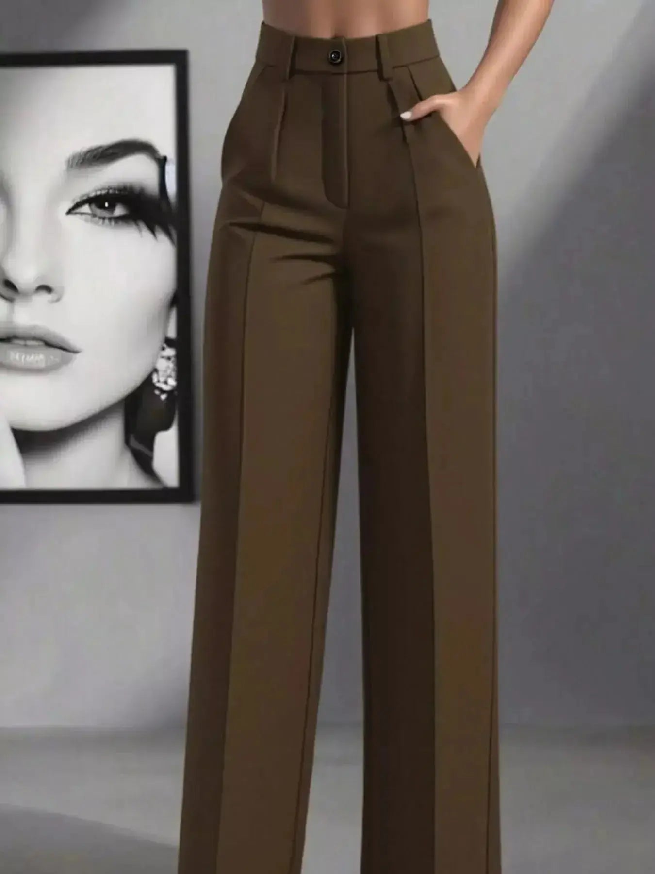 High-Waisted Wide Leg Pants - DaisyDrop 