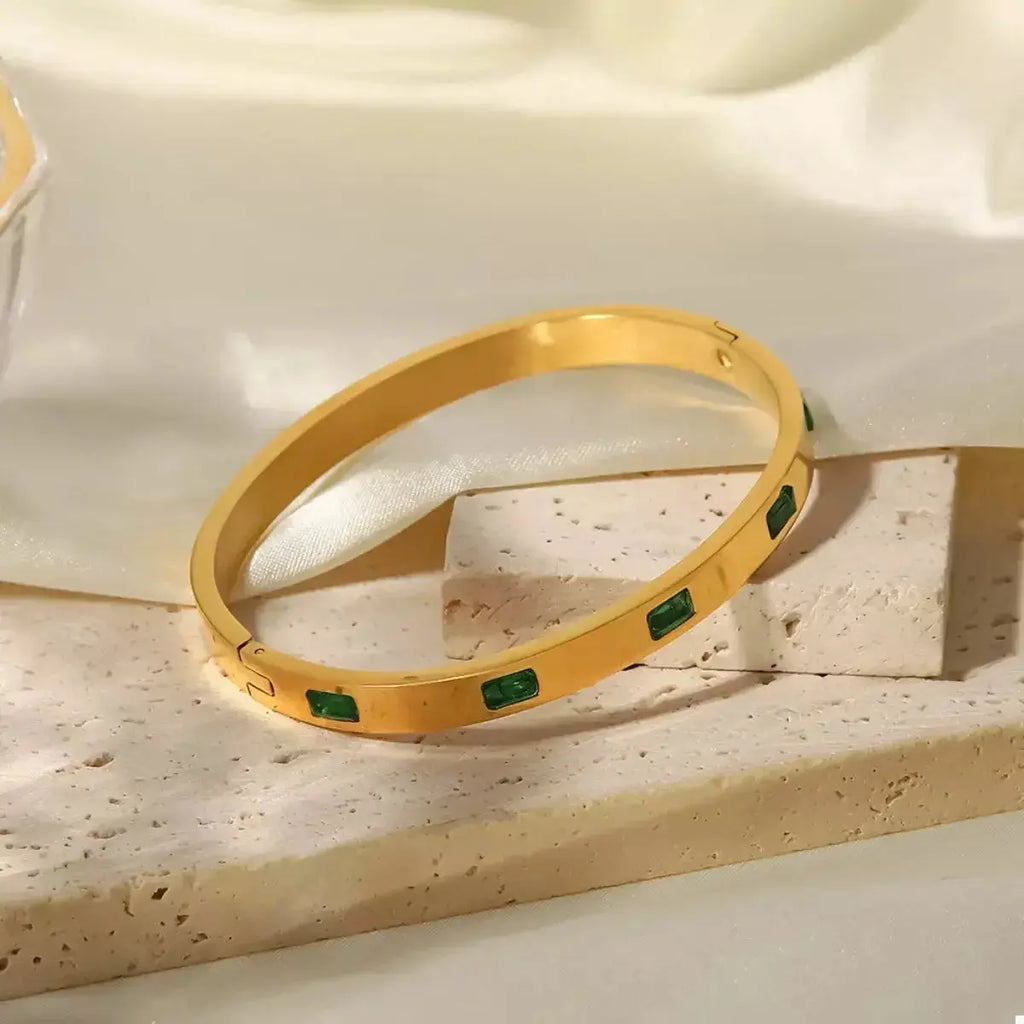 18K Gold-Plated Stainless Steel Zircon Bracelet - DaisyDrop 