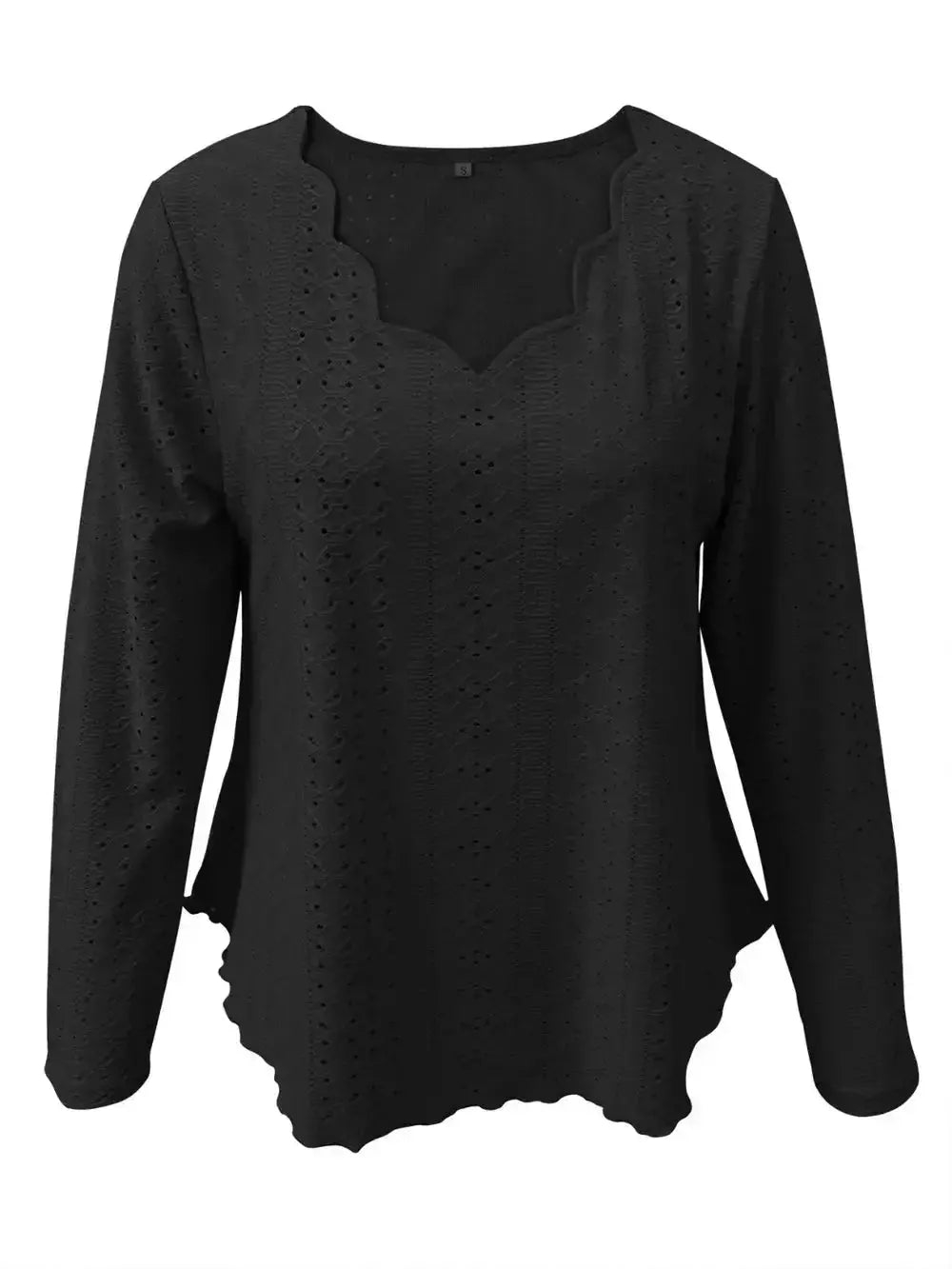 Eyelet Long Sleeve Blouse - DaisyDrop 