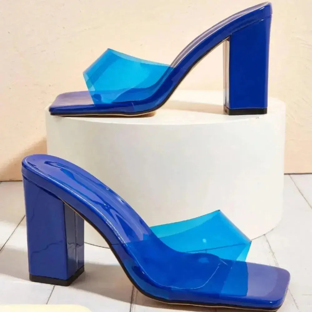 Square Toe Block Heels Sandals - DaisyDrop 