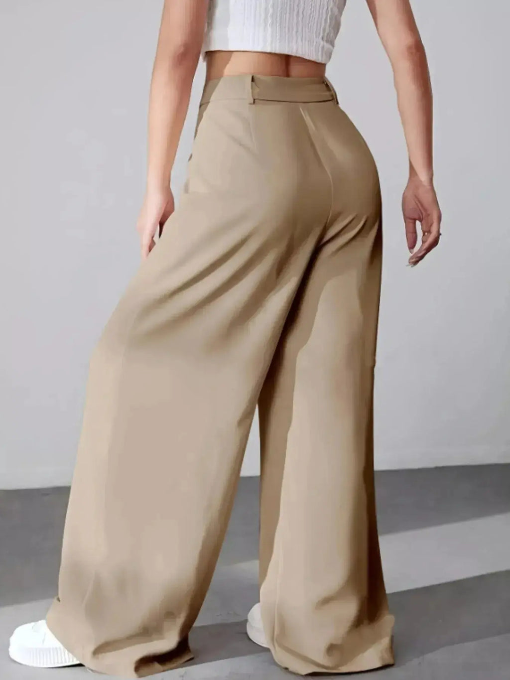 Wide Leg Pleated Pants - DaisyDrop 
