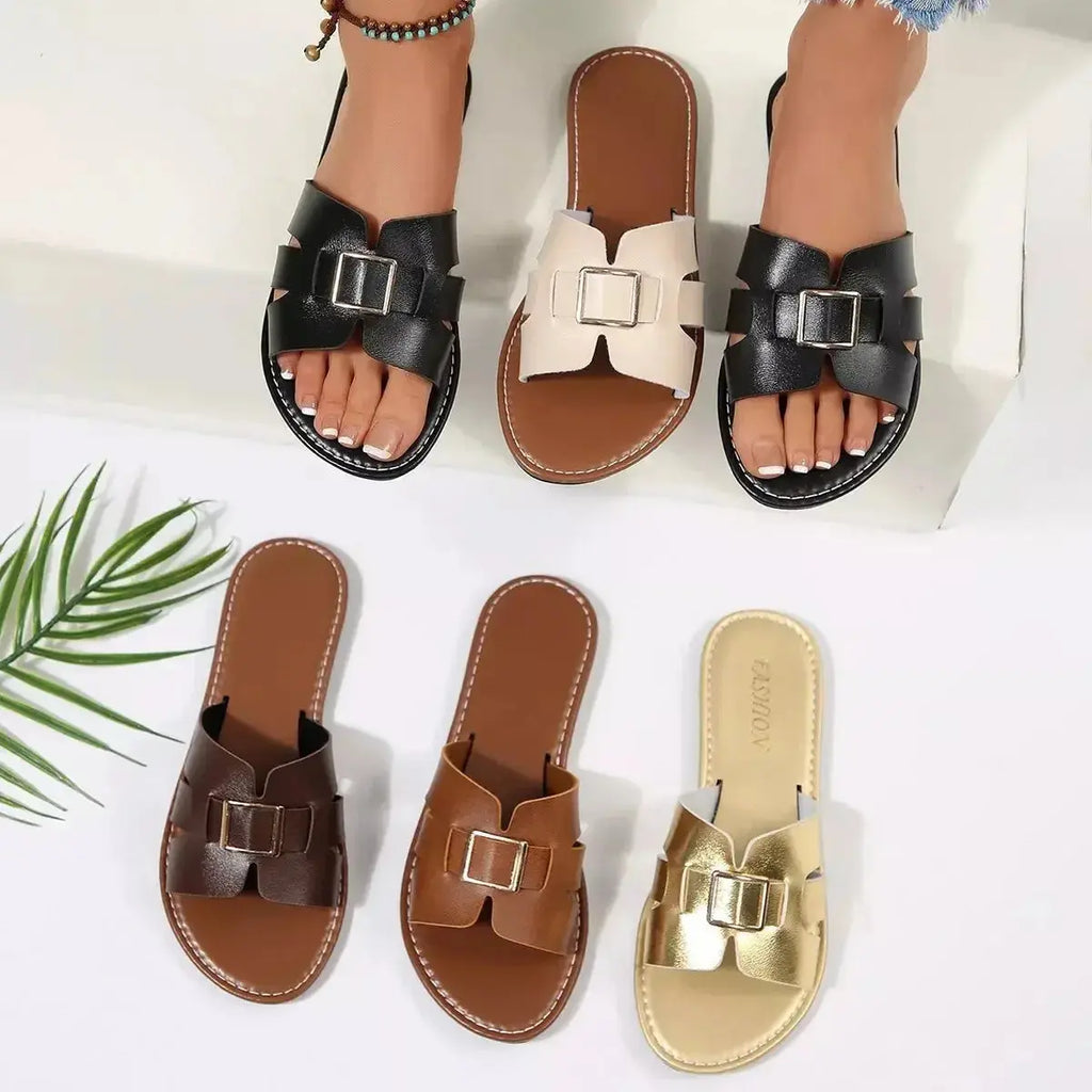 Open Toe Flats Sandals - DaisyDrop 