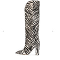 Zebra Pattern Knee High Boots Women Imitation Horse Hair Suede