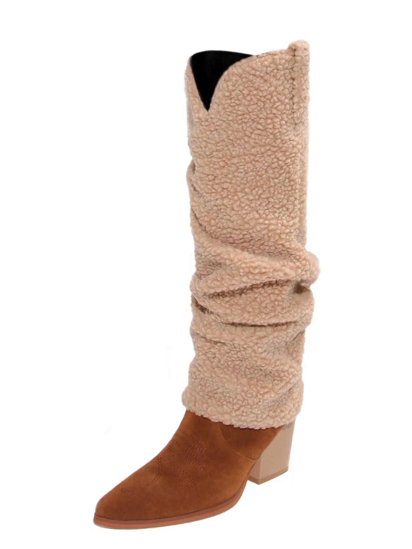 Embroidery Pointed Toe Western Cowboy Boots eprolo