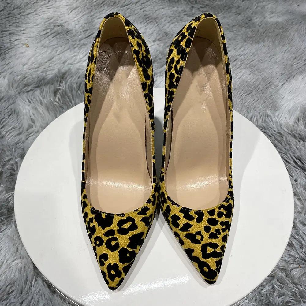 Synthetic Suede Flock Leopard Pointy Toe eprolo