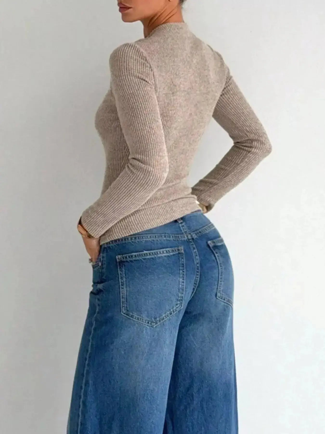 Twist-Front Cutout Ribbed Knit Top - DaisyDrop 