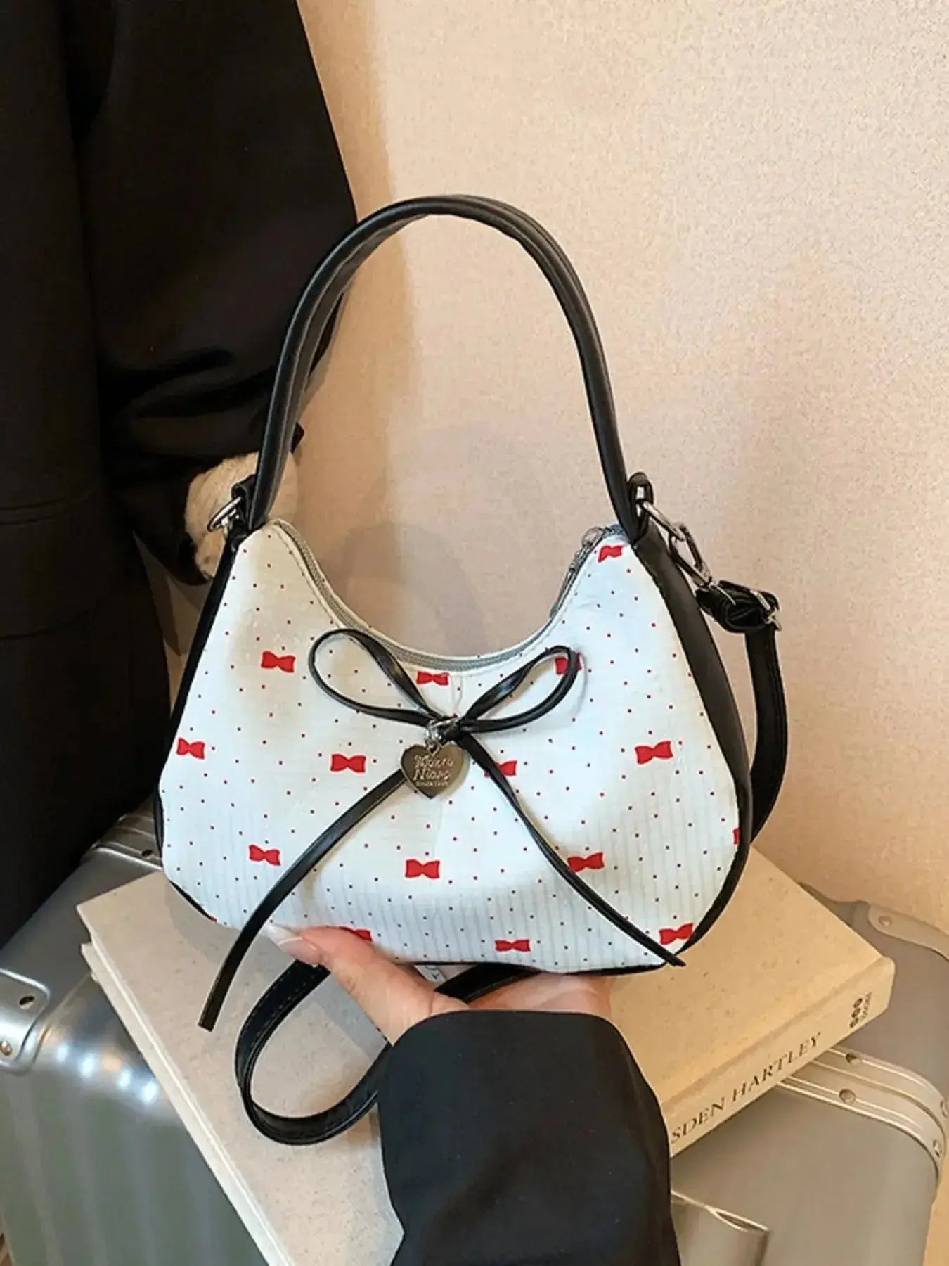 Printed Bow Shoulder Bag - DaisyDrop 