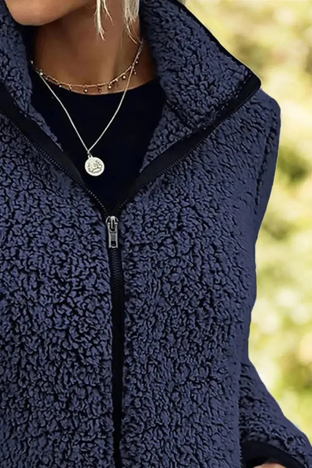 Pocketed Zip Up Turtleneck Jacket - DaisyDrop 